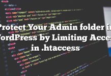 Proteja su carpeta Admin en WordPress al limitar el acceso en .htaccess