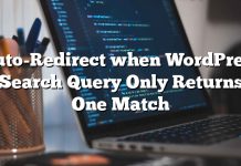 Redireccionamiento automático cuando la consulta de búsqueda de WordPress solo devuelve un partido