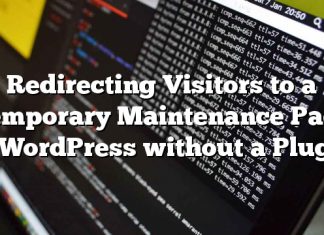 Redirigir a los visitantes a una página de mantenimiento temporal en WordPress sin un complemento