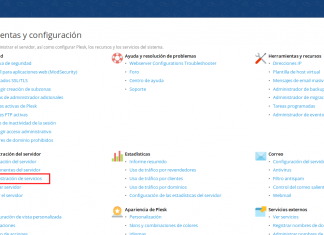 Reiniciar servicios Plesk