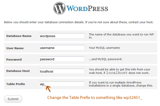 Instalación de instalación de WordPress 